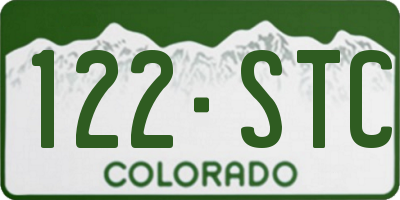 CO license plate 122STC