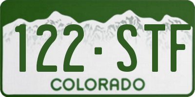 CO license plate 122STF