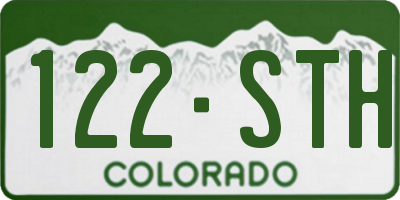 CO license plate 122STH