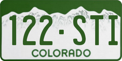 CO license plate 122STI
