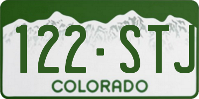 CO license plate 122STJ