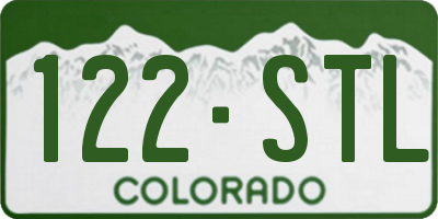 CO license plate 122STL