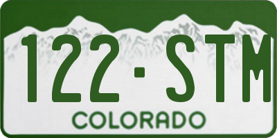 CO license plate 122STM