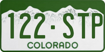 CO license plate 122STP