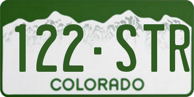 CO license plate 122STR