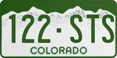 CO license plate 122STS