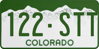 CO license plate 122STT