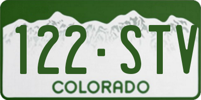 CO license plate 122STV