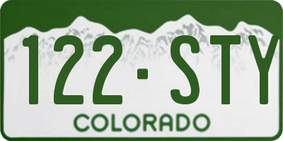 CO license plate 122STY