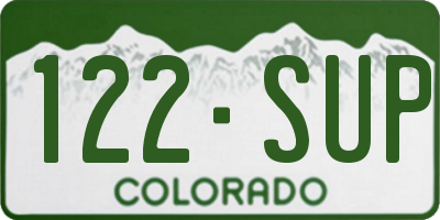 CO license plate 122SUP
