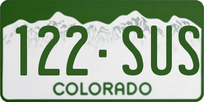 CO license plate 122SUS