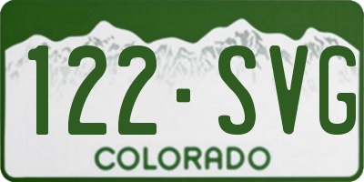 CO license plate 122SVG