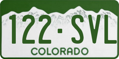 CO license plate 122SVL