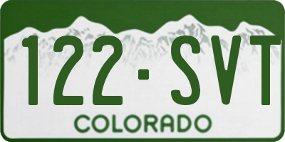 CO license plate 122SVT