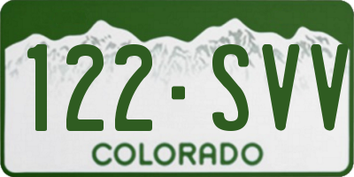 CO license plate 122SVV