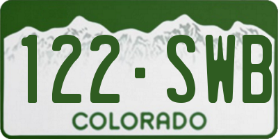 CO license plate 122SWB