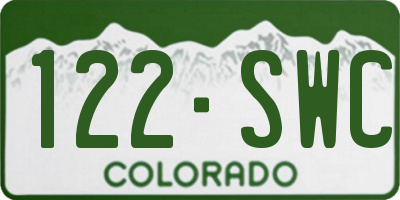 CO license plate 122SWC