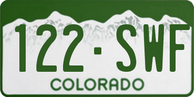 CO license plate 122SWF