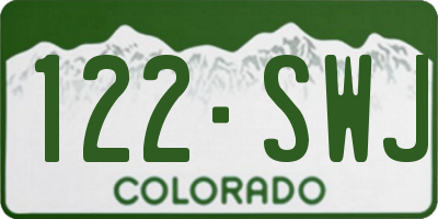CO license plate 122SWJ