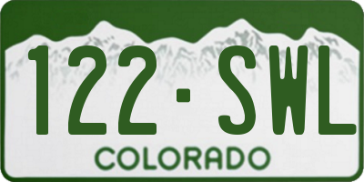 CO license plate 122SWL