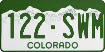 CO license plate 122SWM