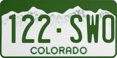 CO license plate 122SWO