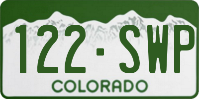 CO license plate 122SWP