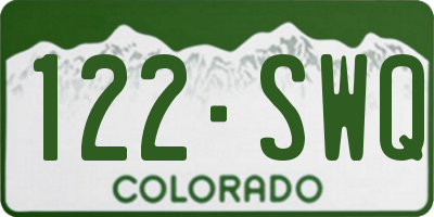 CO license plate 122SWQ