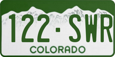 CO license plate 122SWR