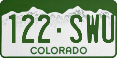 CO license plate 122SWU