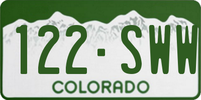 CO license plate 122SWW