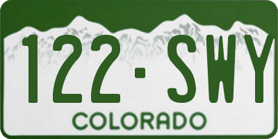 CO license plate 122SWY