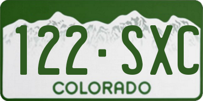 CO license plate 122SXC