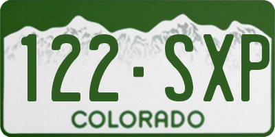 CO license plate 122SXP