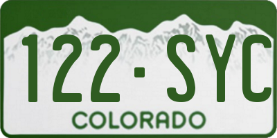 CO license plate 122SYC