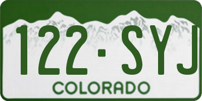 CO license plate 122SYJ
