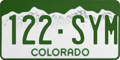 CO license plate 122SYM