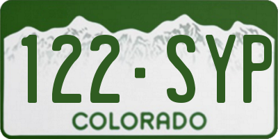 CO license plate 122SYP