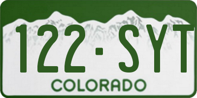 CO license plate 122SYT