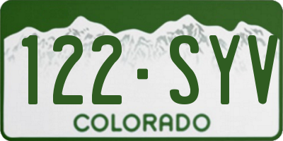 CO license plate 122SYV