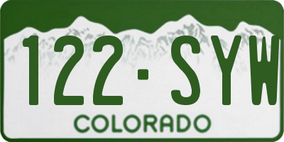CO license plate 122SYW