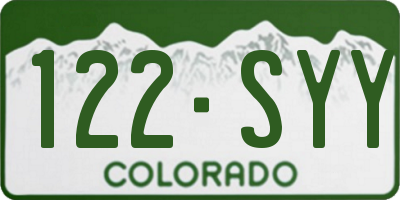 CO license plate 122SYY