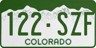 CO license plate 122SZF