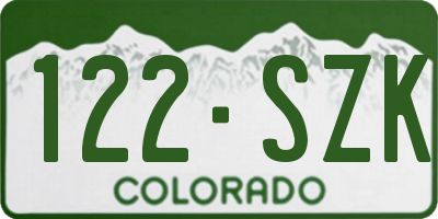 CO license plate 122SZK