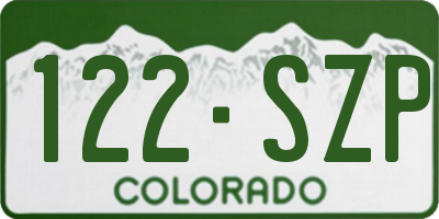 CO license plate 122SZP