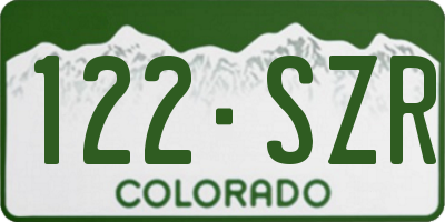 CO license plate 122SZR