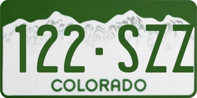 CO license plate 122SZZ