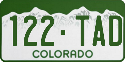 CO license plate 122TAD