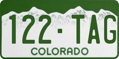 CO license plate 122TAG