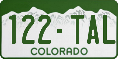 CO license plate 122TAL